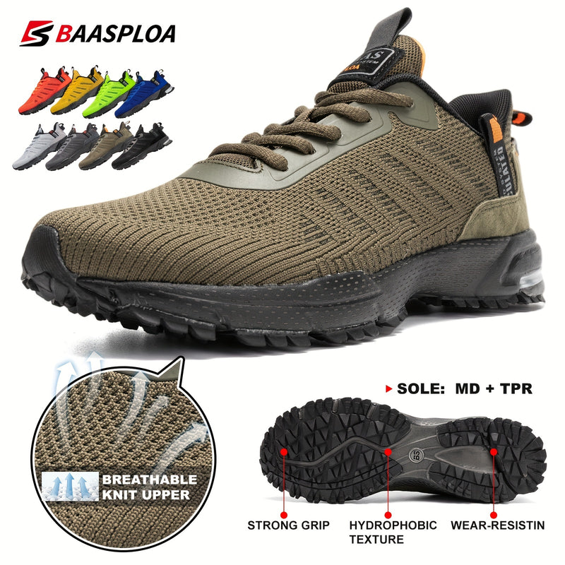 Baasploa Chaussures de course légères et confortables pour hommes, baskets en tricot respirantes et antidérapantes