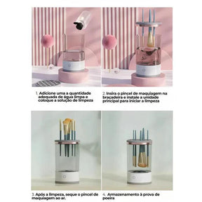 MakeClean™ Limpador de Pincel de Maquiagem 3 em 1 [Brinde Kit Completo de Pinceis]