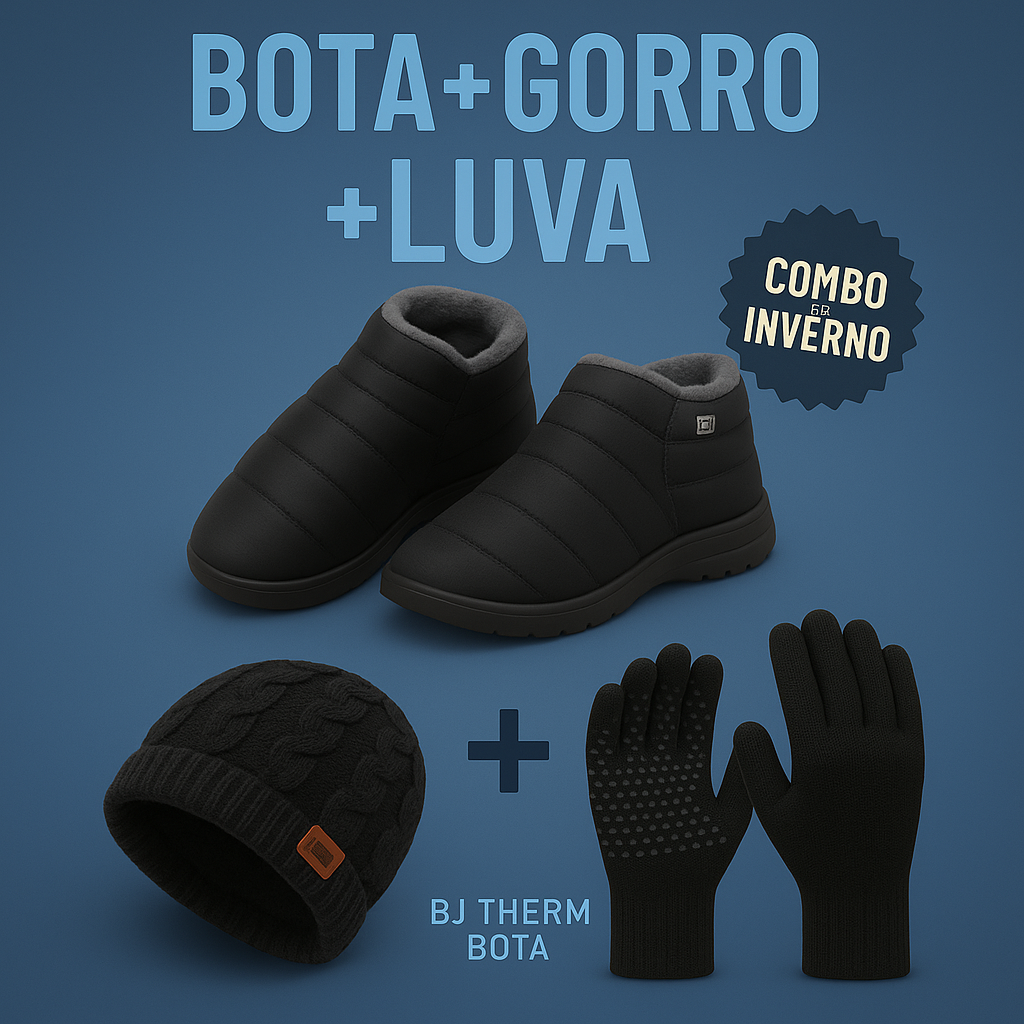 BJ Therm™ - Bota de Inverno Impermeável Unissex + BRINDE: 1 Gorro e 1 Luva