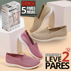 Sapatilha Ortopédicas ConfortLife® [COMPRE 1 LEVE 2 PARES + BRINDE DE 5 PARES DE MEIA ORTOPÉDICAS]