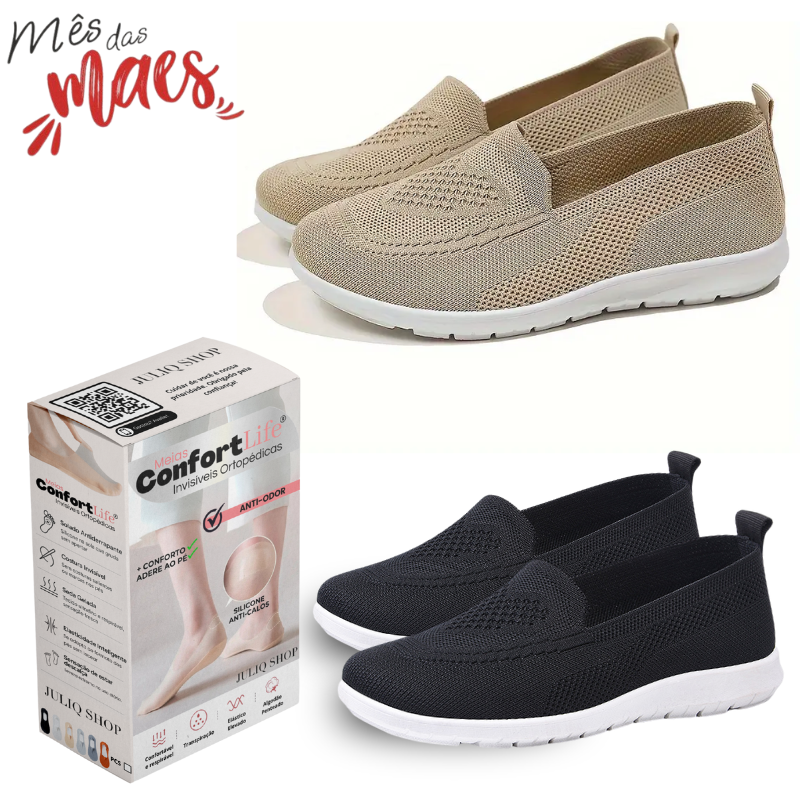 Sapatilha Ortopédicas ConfortLife® [COMPRE 1 LEVE 2 PARES + BRINDE DE 5 PARES DE MEIA ORTOPÉDICAS]